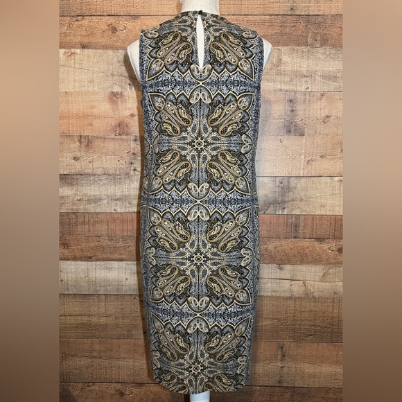 J Jill Shift Dress Sleeveless Black Gold Brown Cotton Blend Women’s size Small - Picture 3 of 9